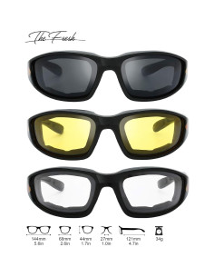 Gafas de Motocicleta The Fresh FR14 UV400 Acolchadas 3 Lentes 2
