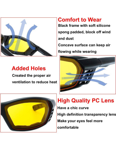 Gafas de Motocicleta The Fresh FR13 100% UVB/UVA 3 Pares