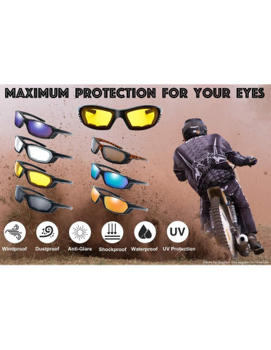 Gafas de Motocicleta The Fresh FR13 100% UVB/UVA 3 Pares