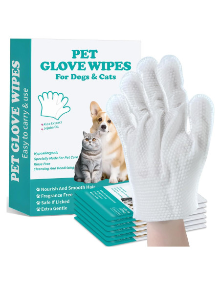 Toallitas con Guantes para Mascotas Falatong - Limpieza Hipoalergénica