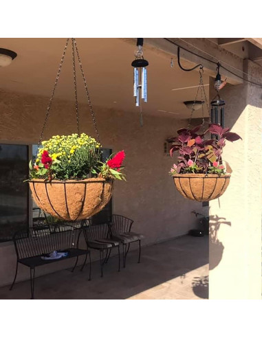 Cestas colgantes de metal JFFLYIT 20 cm para plantas - Paquete de 4