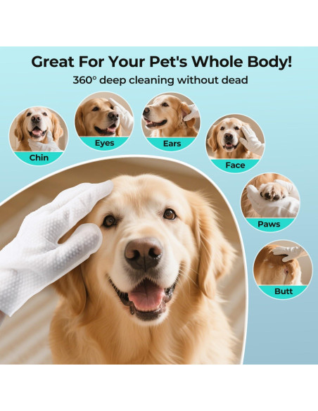 Toallitas con Guantes para Mascotas Falatong - Limpieza Hipoalergénica