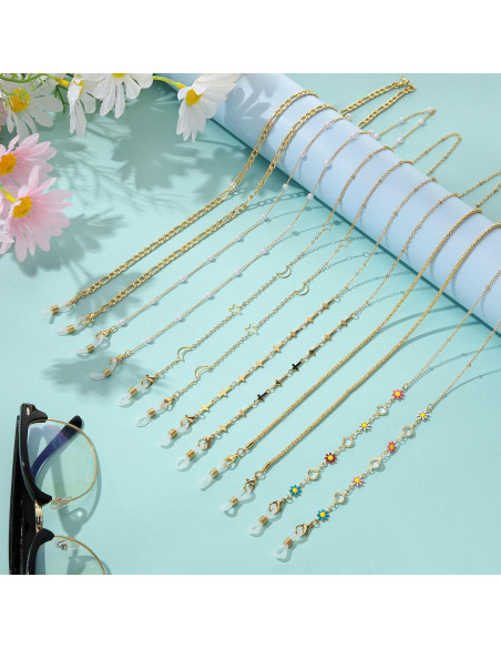 Cadena de Gafas Frienda 6 Pcs Soporte de Perlas Coloridas