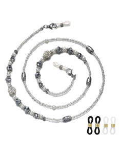 Cadena de Gafas Dorada con Cuentas de Cristal 69 cm