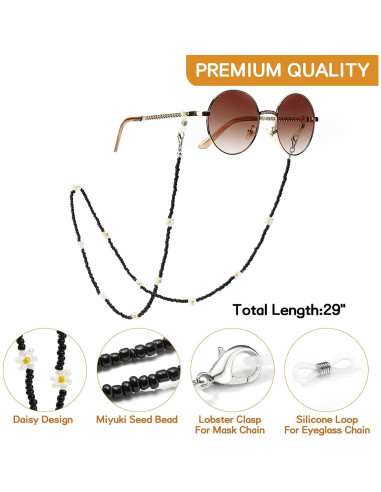 Cadena de Gafas Humlbird con Perlas y Cuentas 74 cm