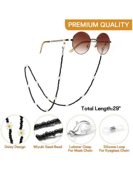 Cadena de Gafas Humlbird con Perlas y Cuentas 74 cm