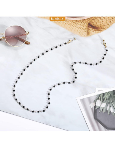Cadena de Gafas Humlbird con Perlas y Cristales 67 cm