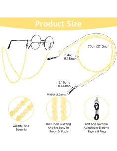 Cadena de Gafas Molain 70cm Cristal Sanador Color Amarillo 2