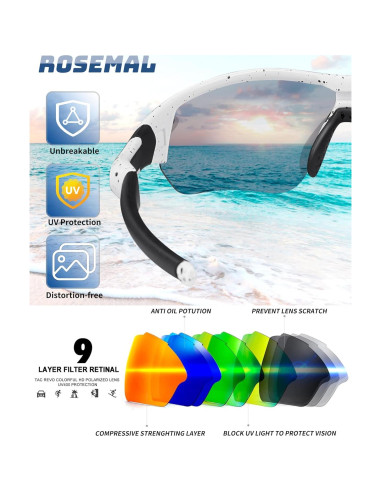 Gafas de sol deportivas Rosemal 7221 polarizadas UV400