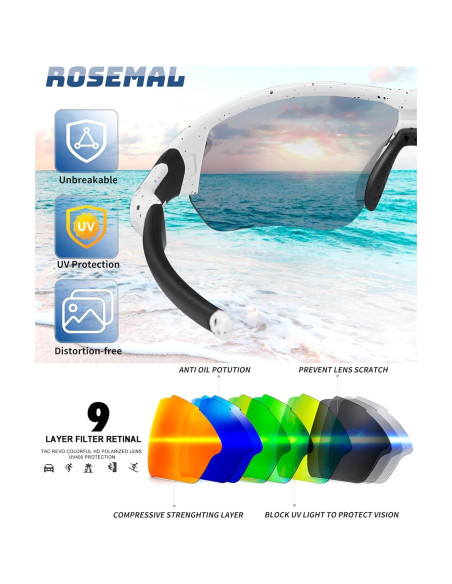 Gafas de sol deportivas Rosemal 7221 polarizadas UV400