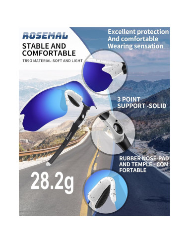 Gafas de sol deportivas Rosemal 7221 polarizadas UV400
