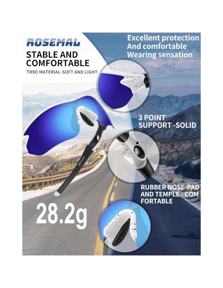 Gafas de sol deportivas Rosemal 7221 polarizadas UV400