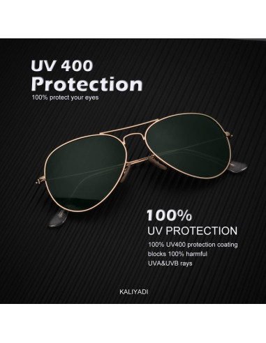 Gafas de Sol KALIYADI Aviador Polarizadas UV 58mm Verde/Marrón