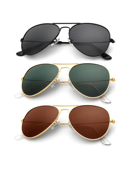 Gafas de Sol Aviador KALIYADI 3 Paquetes Lentes Polarizados