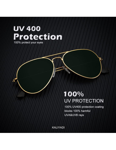 Gafas de Sol Aviador KALIYADI 3 Paquetes Lentes Polarizados