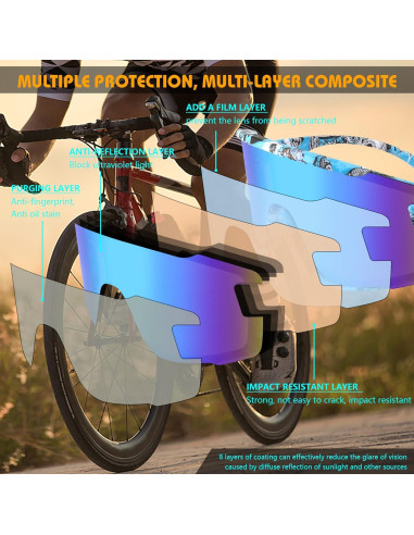 Gafas de Ciclismo FEISEDY B2944 Protección UV Lente Espejo