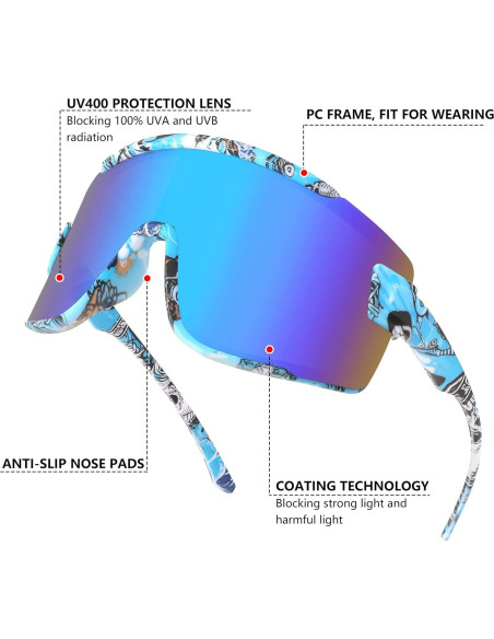 Gafas de Ciclismo FEISEDY B2944 Protección UV Lente Espejo
