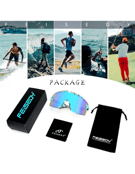 Gafas de Ciclismo FEISEDY B2944 Protección UV Lente Espejo