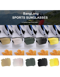 Gafas de sol deportivas BangLong con 5 lentes UV400 2
