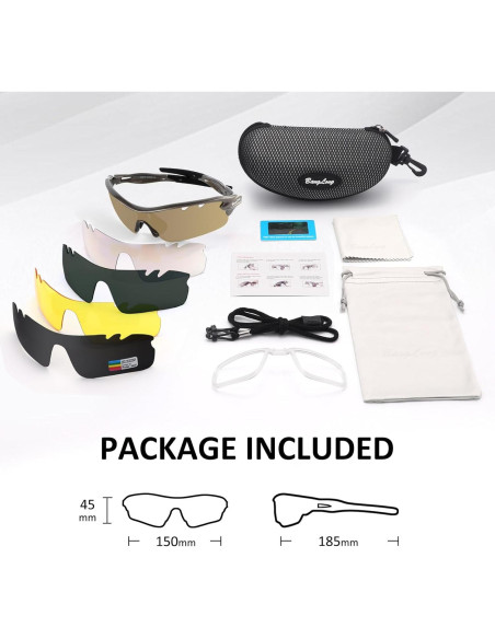 Gafas de sol deportivas BangLong con 5 lentes UV400