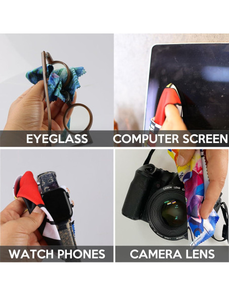 Paño de limpieza de gafas Seabbo 4PC Microfibra Amarillo