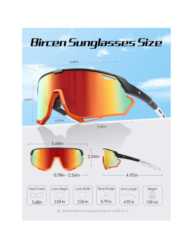 Gafas de Ciclismo BIRCEN Fotoquímicas UV400 para Deportes