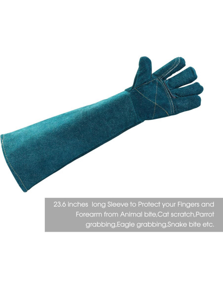 Guantes de Manejo de Animales AOWPFVV 60cm Doble Cuero