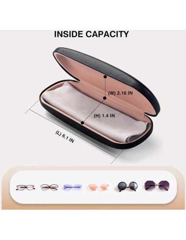 Estuche Duro para Gafas Marvolia PU - Compacto y Resistente