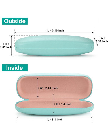 Estuche rígido para gafas Marvolia - Cuero PU compacto