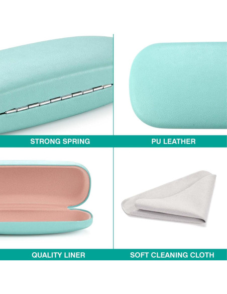 Estuche rígido para gafas Marvolia - Cuero PU compacto