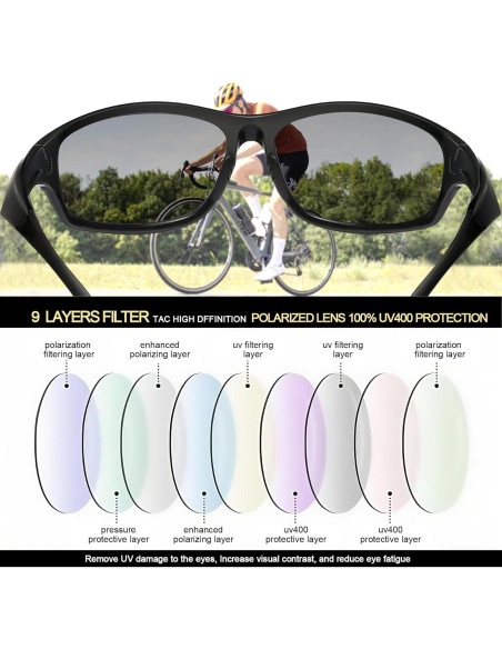 Gafas de sol deportivas Joopin UV400 polarizadas negras