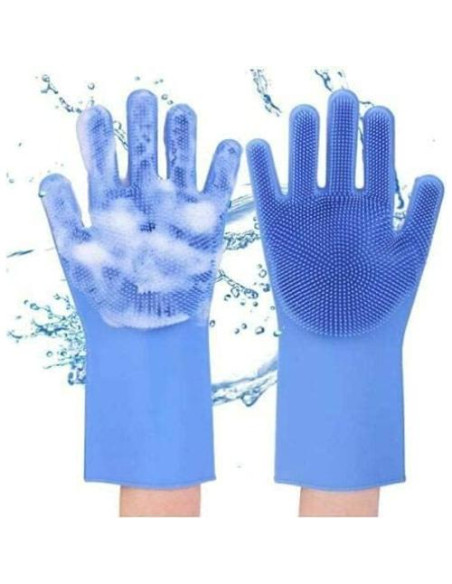Guantes de Silicona Yinceber para Lavar Platos y Mascotas 34.5 cm