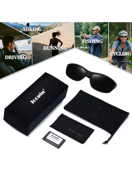 Gafas de sol deportivas Joopin UV400 polarizadas negras