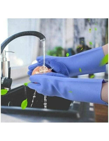 Guantes de Silicona Yinceber para Lavar Platos y Mascotas 34.5 cm