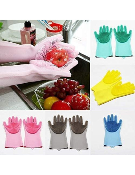 Guantes de Silicona Yinceber para Lavar Platos y Mascotas 34.5 cm