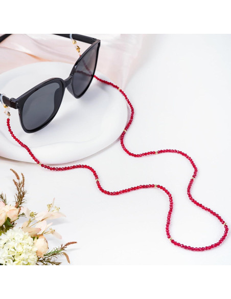 Cadena de Gafas BILIONE de Cristal Rojo 75 cm para Mujeres