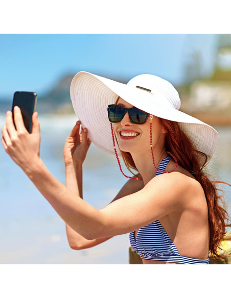 Cadena de Gafas BILIONE de Cristal Rojo 75 cm para Mujeres