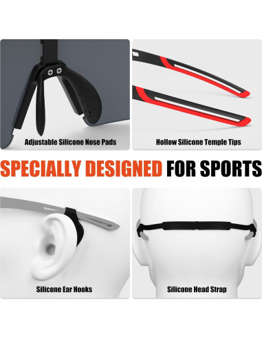 Gafas de Ciclismo X-TIGER Polarizadas 5 Lentes Intercambiables