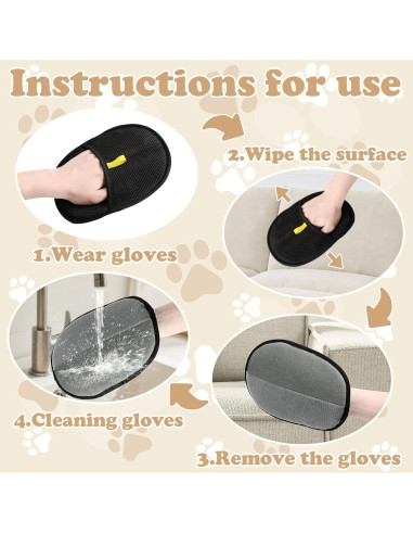 Guantes Electroestáticos Reutilizables para Mascotas 2 PCS