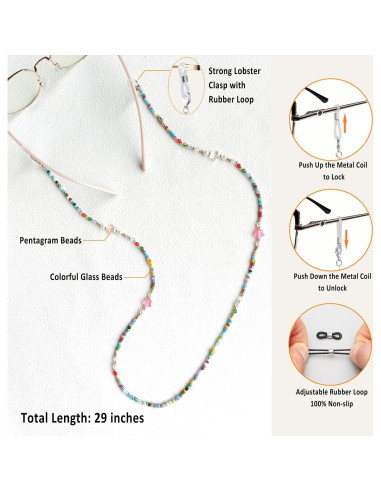 Cadena de Gafas ERNAULO para Mujeres 73.66 cm Colorido