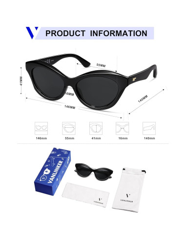 Gafas de Sol VANLINKER Ojo de Gato Polarizadas Mujeres