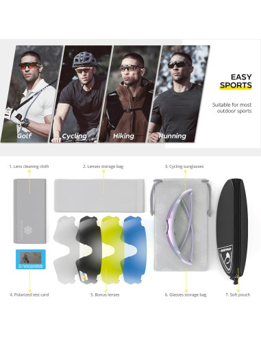 Gafas de Ciclismo HUBO Sports TR90 Polarizadas UV400