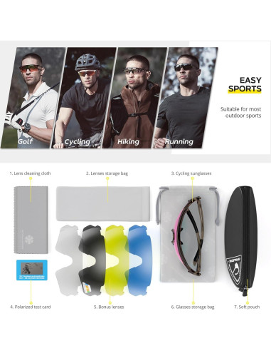 Gafas de Ciclismo HUBO Sports HB502L Polarizadas UV400