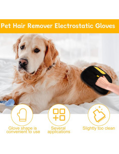 Juego de 3 Guantes Quitapelos para Mascotas Genérico - Electroestáticos 2