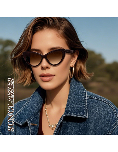 Gafas de sol OPTOFENDY ojo de gato UV protección marrón