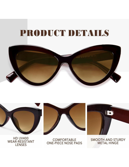 Gafas de sol OPTOFENDY ojo de gato UV protección marrón
