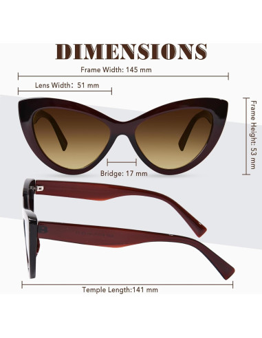 Gafas de sol OPTOFENDY ojo de gato UV protección marrón