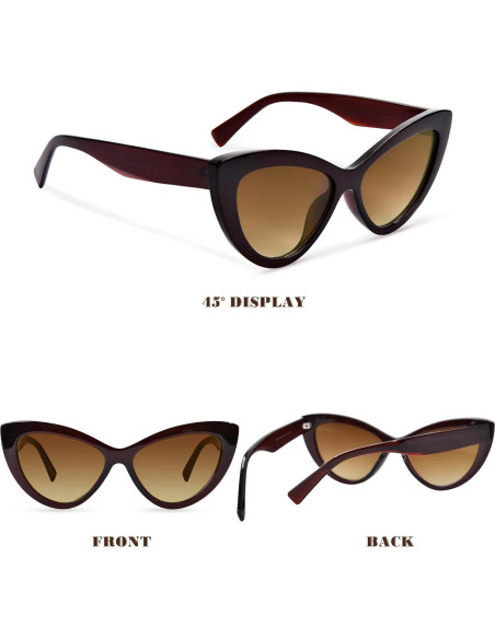 Gafas de sol OPTOFENDY ojo de gato UV protección marrón