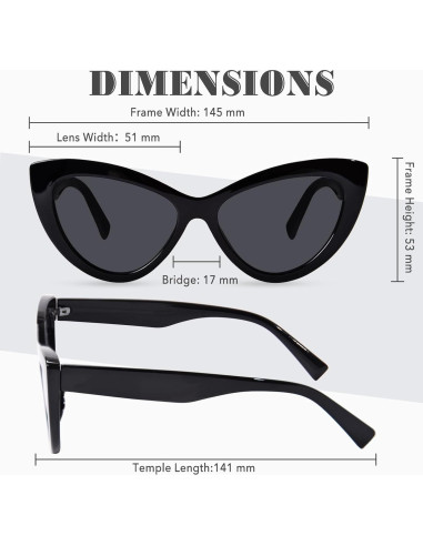Gafas de sol OPTOFENDY ojo de gato UV protección mujer
