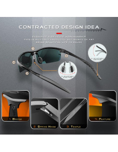 Gafas de sol SIPLION polarizadas para hombres UV400 marco metal 2